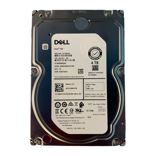 Dell MWHY9 4TB SATA 7.2K 6GBPS Enterprise 3.5" Drive ST4000NM0265 2DC107-136