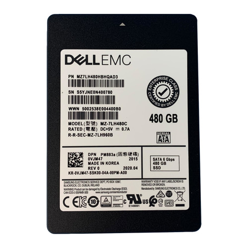 Dell VJM47 480GB SATA 6GB ES 2.5" SSD  MZ7LH480HBHQAD3