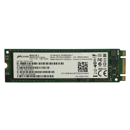 HPe 753151-003 480GB SATA MLC 6G M.2 2280 SSD 755511-001 765483-B21