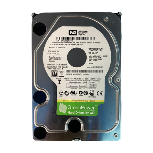 Western Digital WD5000AVVS 500GB 5.4K 3G SATA 3.5" HDD 