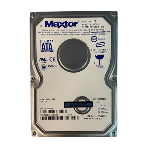 Maxtor 7L320S0 320GB 7.2K 1.5G SATA 3.5" HDD
