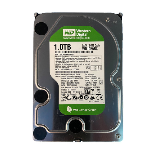 Western Digital WD10EARS 1TB 5.4K 3G SATA 3.5" HDD WD10EARS-22Y5B1