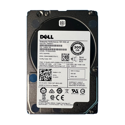 Dell YJ2KH 300GB SAS 10K 12GB 2.5" Drive 1V8200-150 ST300MM0008