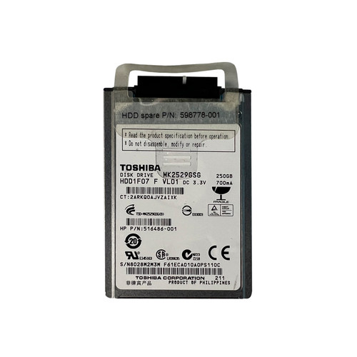 HP 598778-001 250GB 5.4K 1.8" Drive MK2529GSG