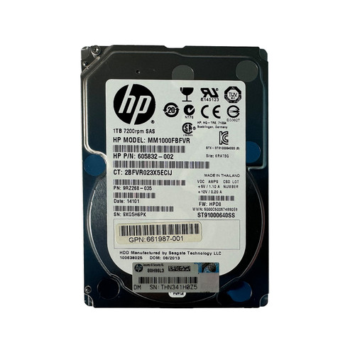 HP 605832-002 1TB SAS 7.2K 6GBPS 2.5" Drive MM1000FBFVR