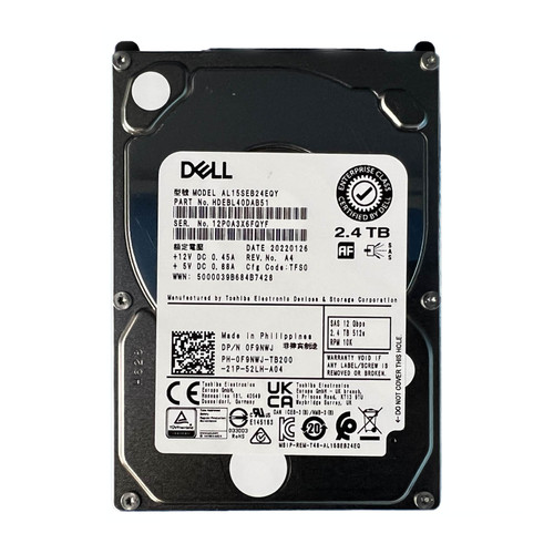 Dell F9NWJ 2.4TB SAS 10K 12GBPS 2.5" Drive *New Sealed*