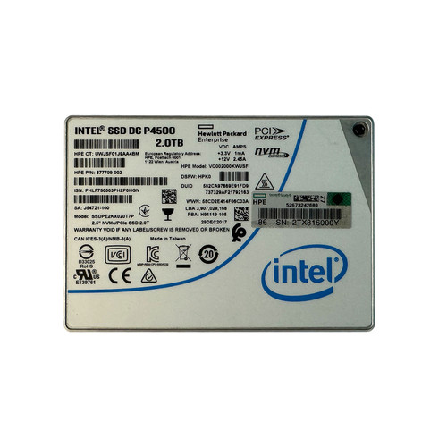 HPe 877709-002 2TB NVMe U.2 RI SSD VO002000KWJSF
