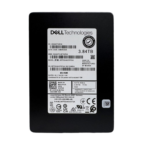 Dell CHF46 3.84TB SATA 6GBPS 2.5" RI SSD MTFDDAK3T8TGA