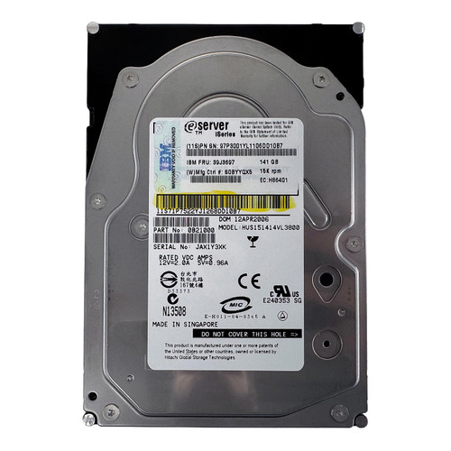 IBM 39J3697 141GB 15K 80-Pin SCSI 3.5" HDD 97P3001