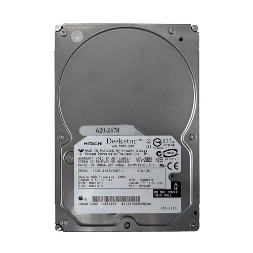 HITACHI IC35L180AVV207-1 180GB 7.2K IDE 3.5" HDD 620-2478