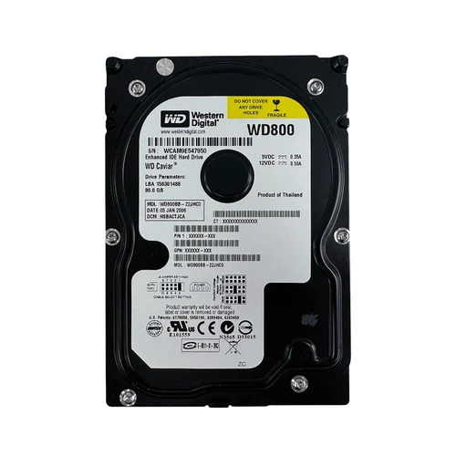WESTERN DIGITAL WD800 80GB 7.2K IDE 3.5" HDD WD800BB-22JHC0