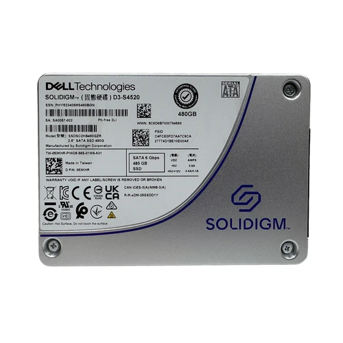 Dell 53KHR 480GB SATA 6GBPS RI 2.5" SSD SSDSC2KB480GZR