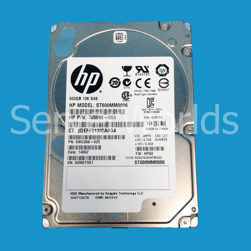 HP 705018-001 | 600GB SFF 10K SGT SAS WS SAS HDD | HP A2Z21A