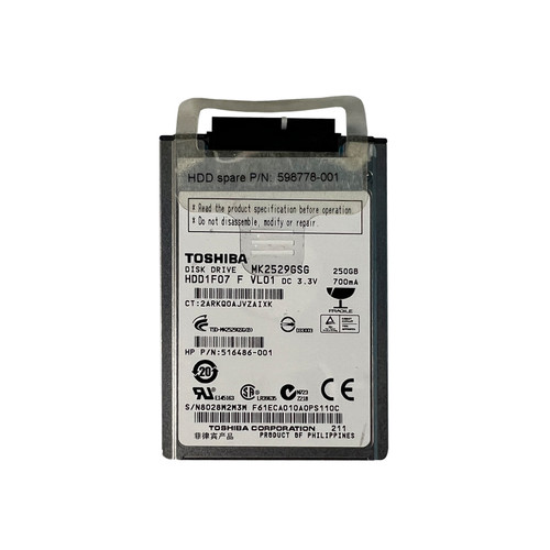 SSD Interne 512 Go 1.8" Micro SATA Pour HP 2530P 2730P 2740P - Remplace MK2529GSG, Neuf
