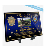 Patch Plaques can make any Patch, Badge, Seal, Logo or Artwork into a beautiful Wood & Acrylic Desk Plaque.  Cut To Shape! These "Stunning" Plaques also come with an Easel stand... Free Shipping and Free Setup!