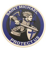 SAINT MICHAEL PROTECT US Round Absorbent Stone Coaster