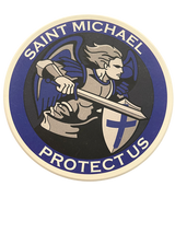 SAINT MICHAEL PROTECT US Round Absorbent Stone Coaster