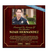 This is a Custom Memorial Plaque! A "stunning" Wood & Acrylic Wall Plaque that really stands out and makes you stop and appreciate it. Any Patch, Badge, Seal, Logo, Challenge Coin or any Artwork of your choice can be added with Free Setup and Free Shipping. This is a perfect gift for any Law Enforcement Agency, Government Agency, Military Department, Fire Department, Emergency Service or Organization. This is a Custom Memorial Plaque! A "stunning" Wood & Acrylic Wall Plaque that really stands out and makes you stop and appreciate it. Any Patch, Badge, Seal, Logo, Challenge Coin or any Artwork of your choice can be added with Free Setup and Free Shipping. This is a perfect gift for any Law Enforcement Agency, Government Agency, Military Department, Fire Department, Emergency Service or Organization.