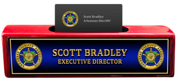 Rosewood Business Card Holder Name Plate