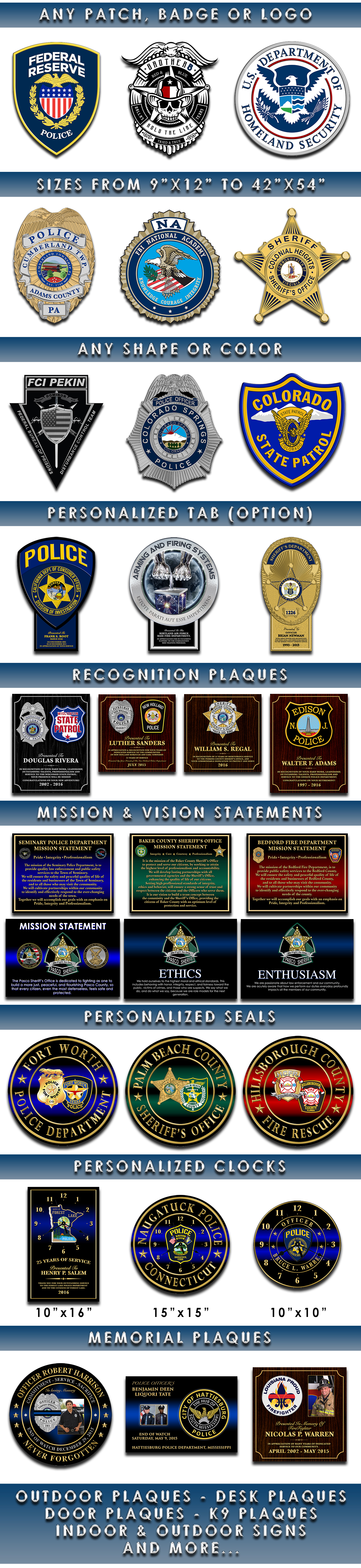 Patch Plaques - Custom Plaque - Wall Plaques - Samples - Cut To Shape Plaques