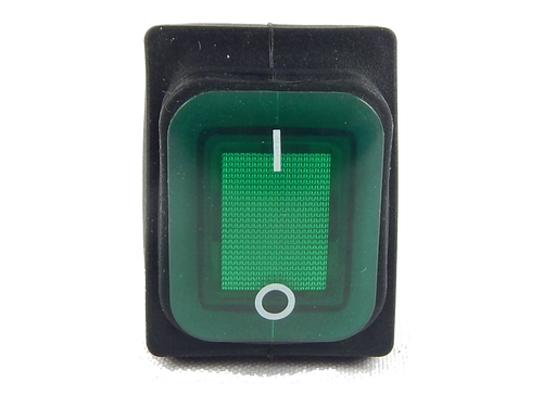 Green Illuminating Rocker Switch - 250VAC