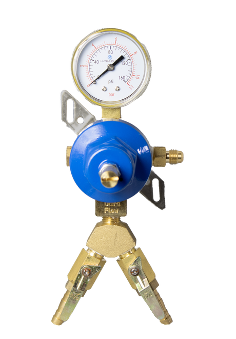 Primary CO2 Regulator - Single Gauge, Two Product Wall Mount - 130psi