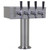 'T' Style Draft Beer Tower - 4 Faucet Brushed Stainless Steel - Glycol Cooled