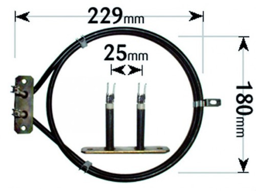 FAN OVEN ELEMENT 2 TURN 1 - 2000W