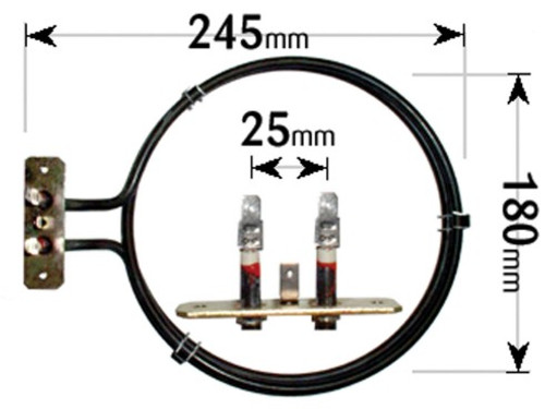 FAN OVEN ELEMENT 2 TURN - 2500W ELE2030