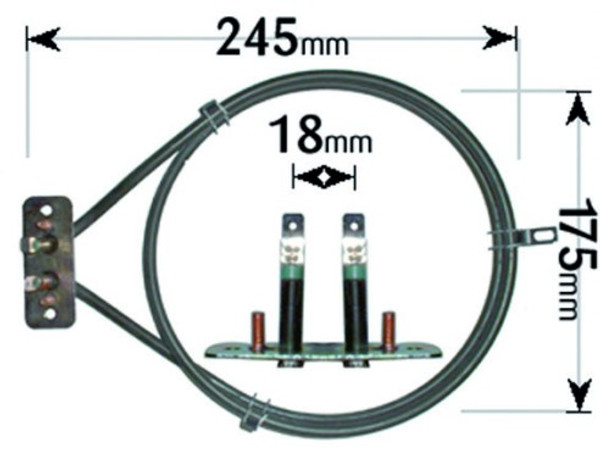 FAN OVEN ELEMENT 2 TURN - 2500W ELE2016