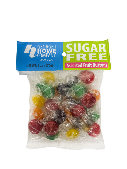 Sugar Free Assorted Fruit Buttons 6 oz. Bag