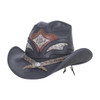 Storm - Men's Leather  Rattlesnake Cowboy Hat - Black