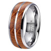 Tungsten Ring - Whisky Barrel Oak Wood Inlay