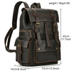 Large Capacity 17 Inch Laptop Vintage Look Crazy Horse Leather Travel Backpack