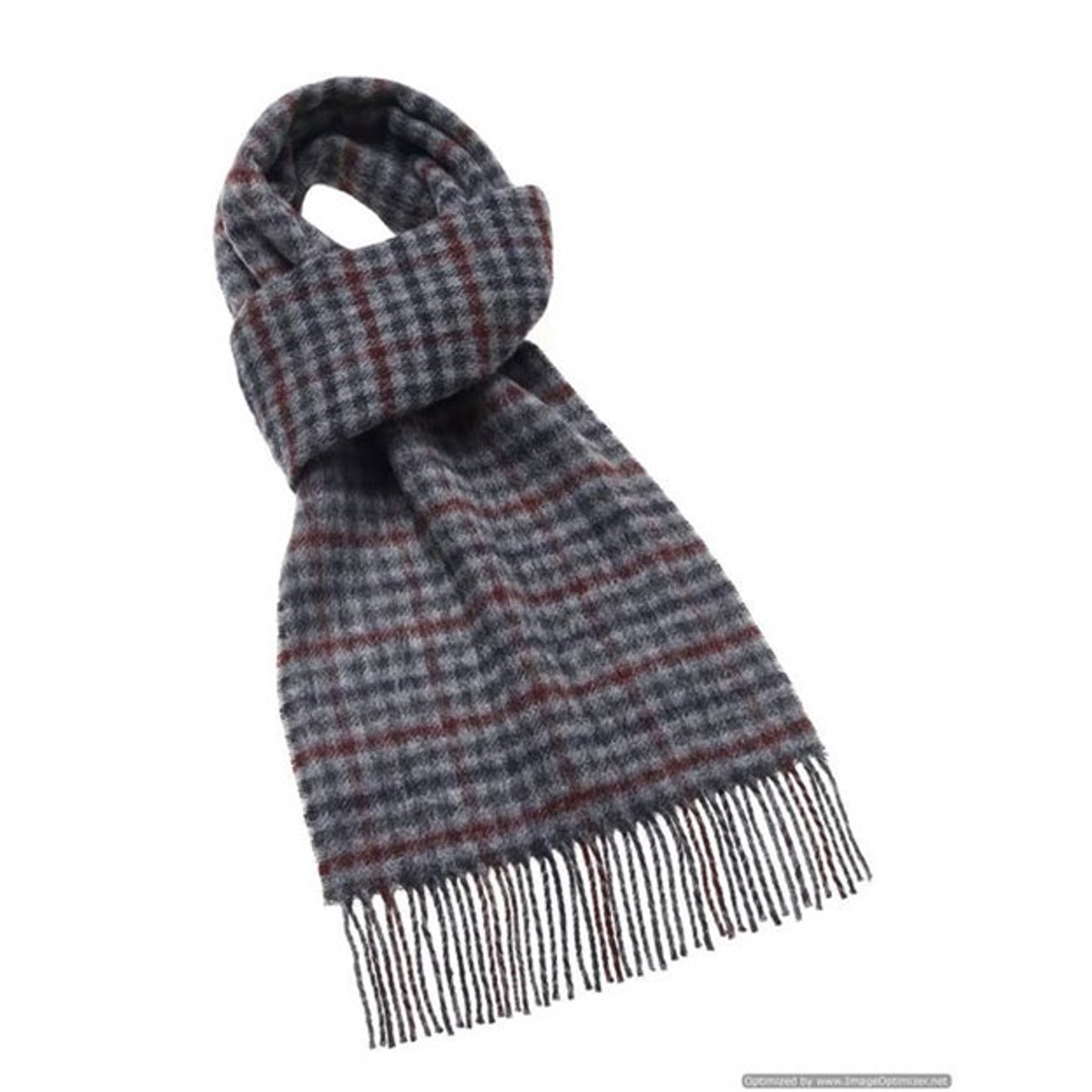 Houghton Check Navy Scarf - 100% Merino Lambswool