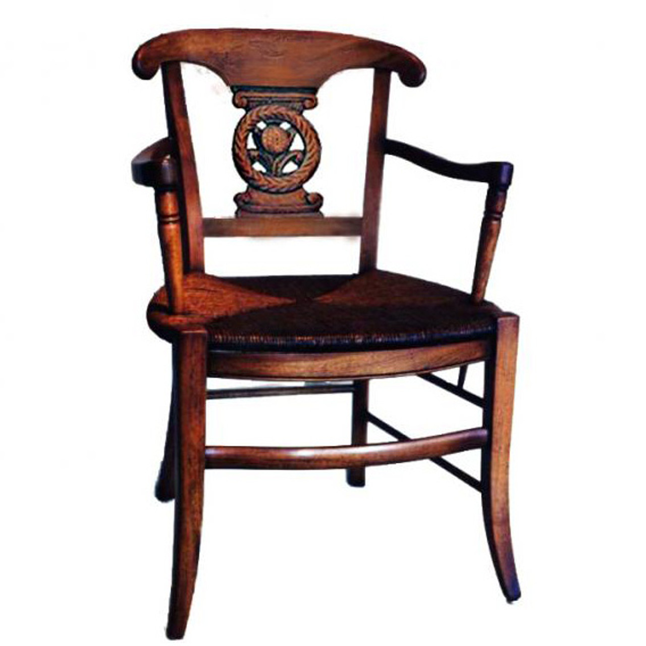 Rush Seat Dining Arm Chair