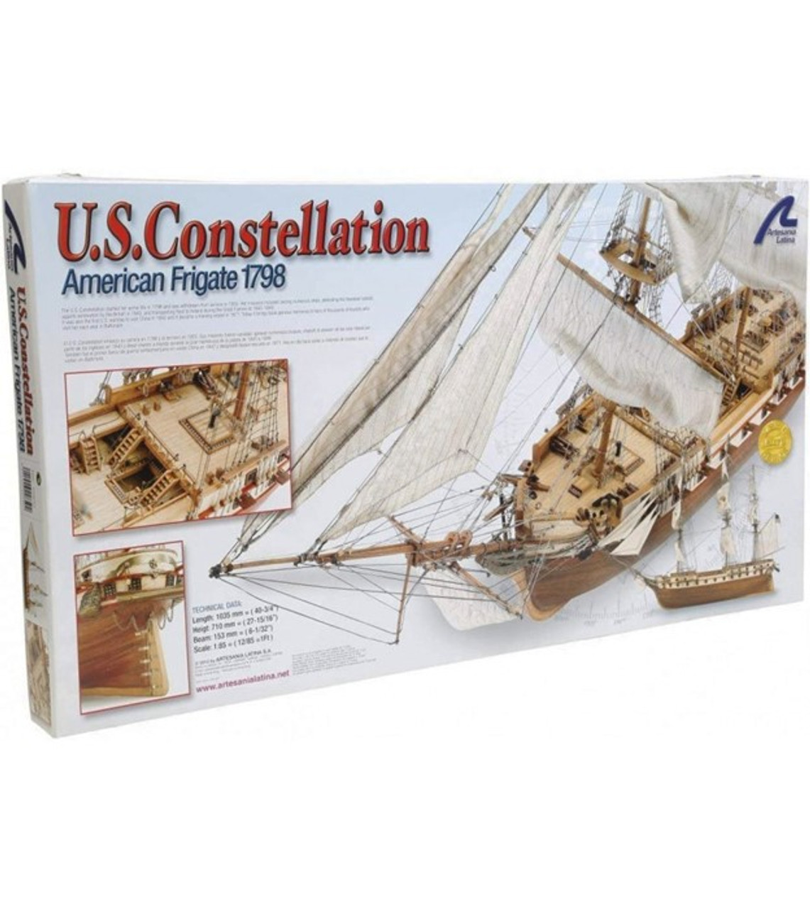 Frigate USS Constellation. 1:85 Wooden Model Ship Kit