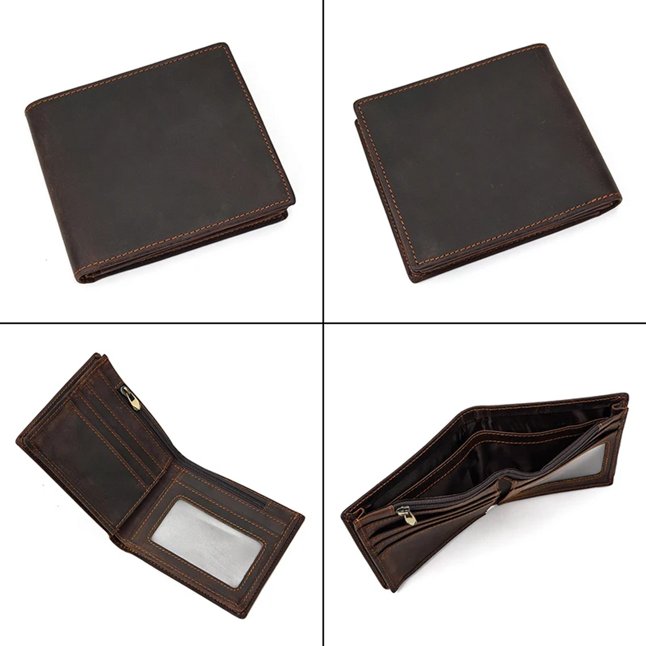 Leather Bifold Card Holder Wallet