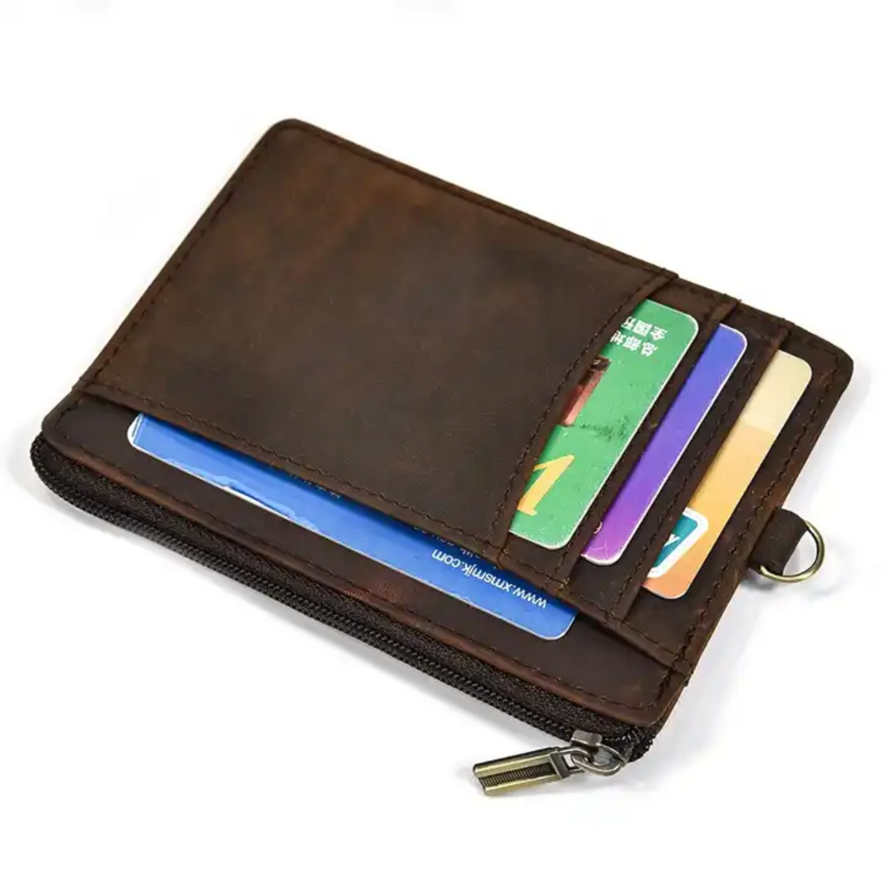 Leather Card Holder Wallet with Chain