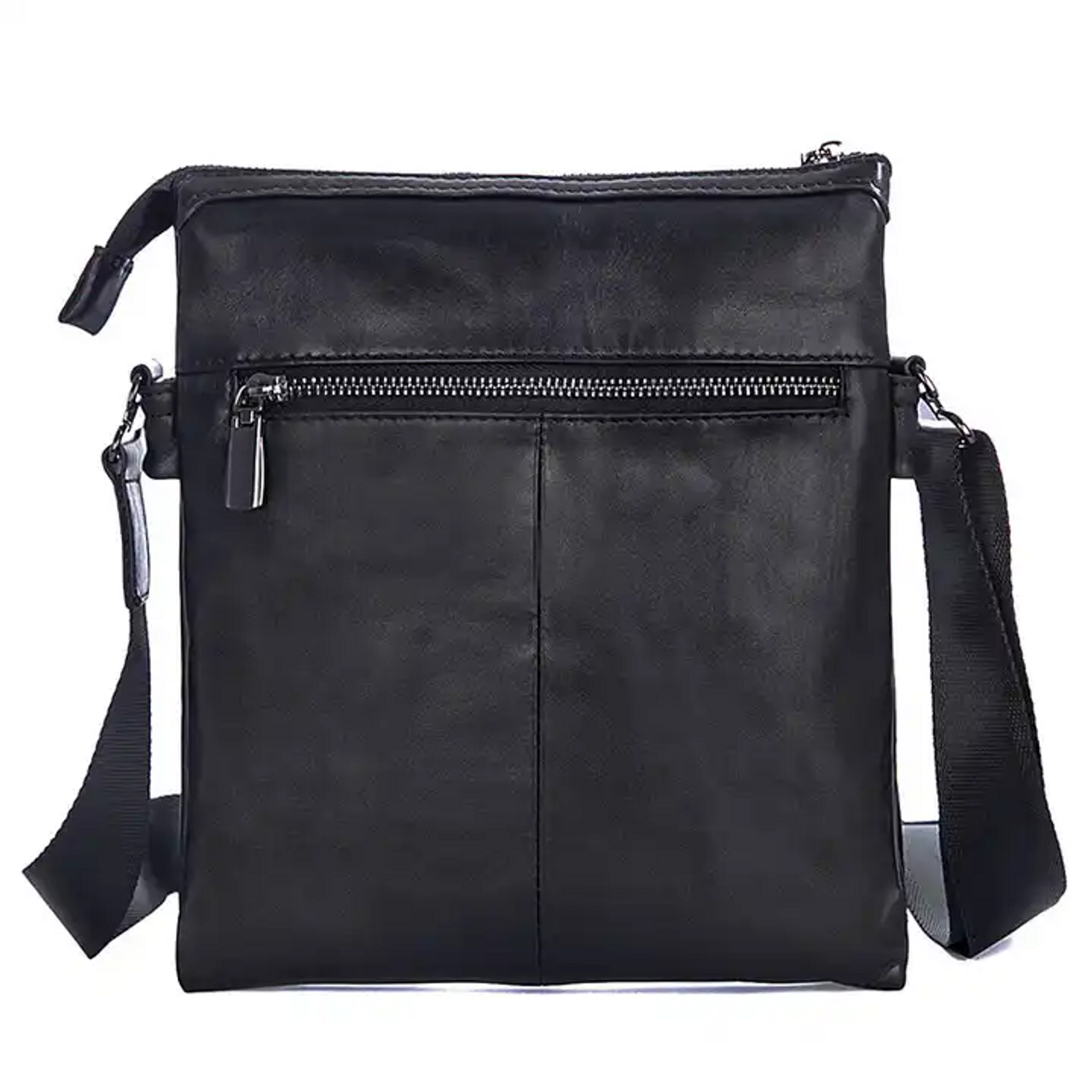 Casual Small Black Leather Business Bag