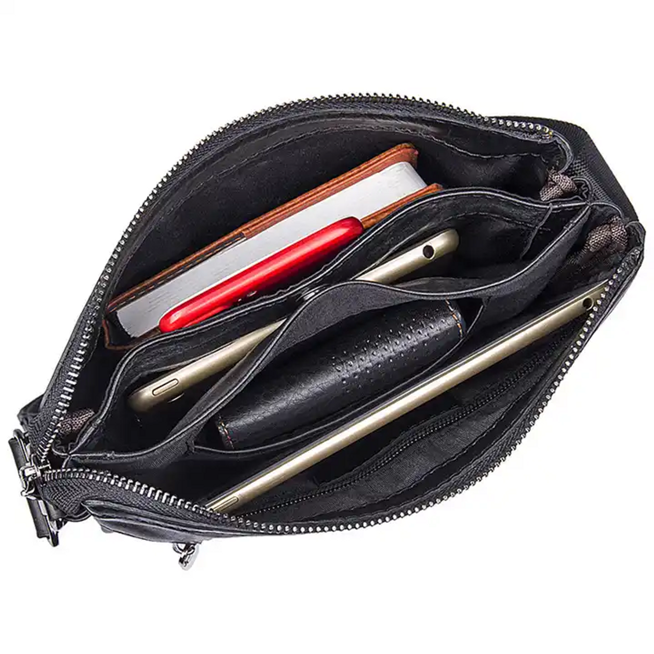 Casual Small Black Leather Business Bag