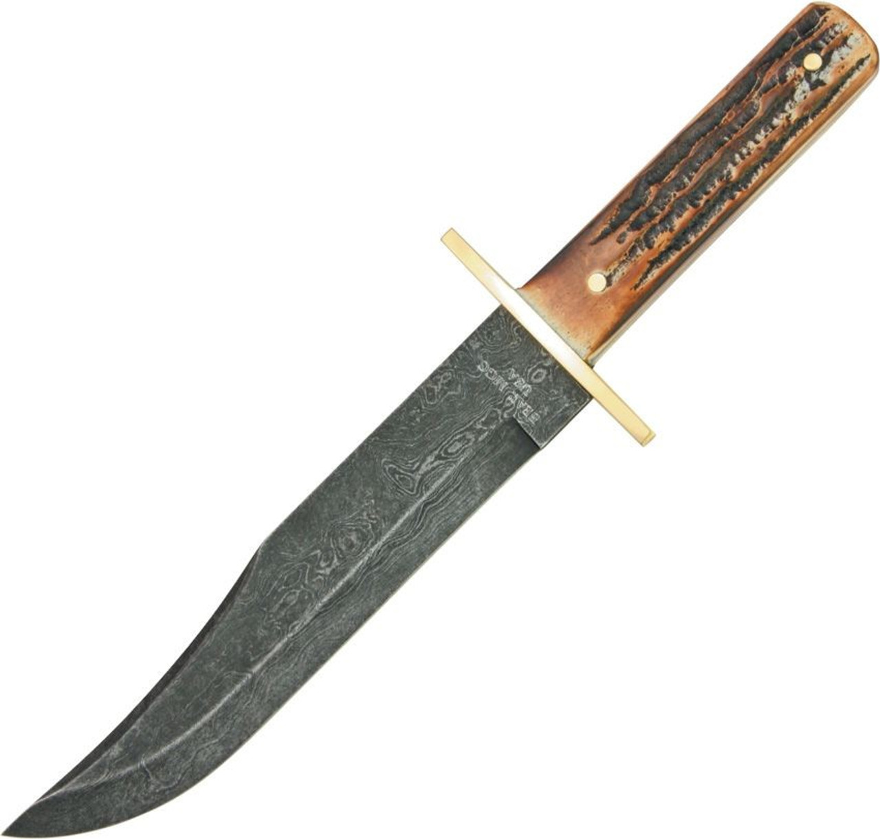 Bear & Sons Damascus Bowie with Sheath