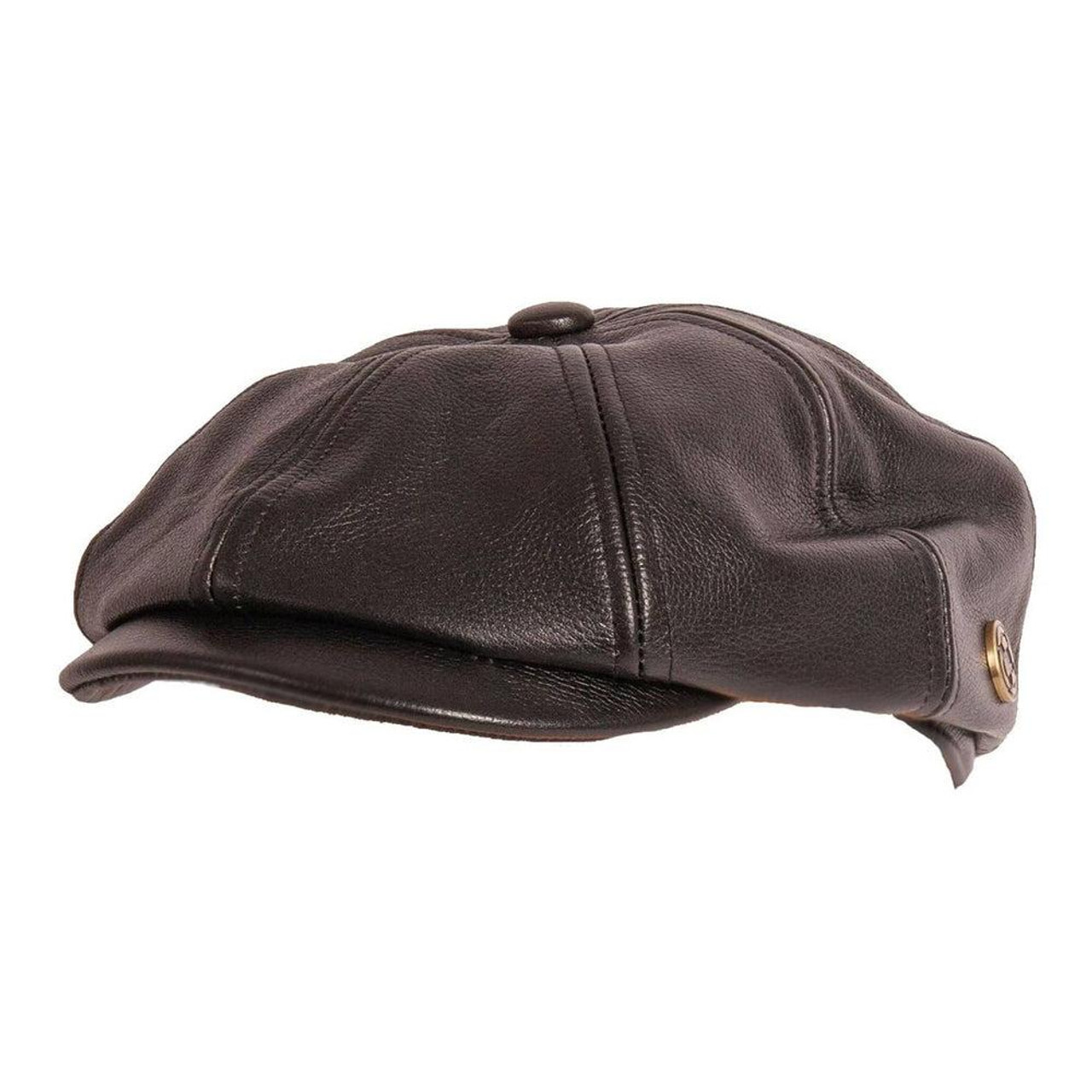 Bourbon St - Mens Leather Cap - Black