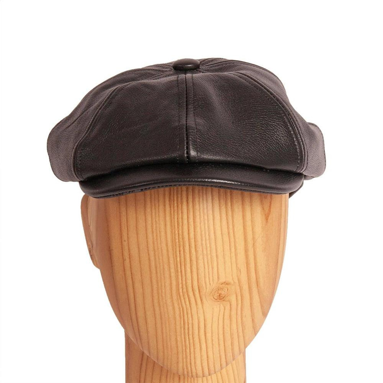 Bourbon St - Mens Leather Cap - Black