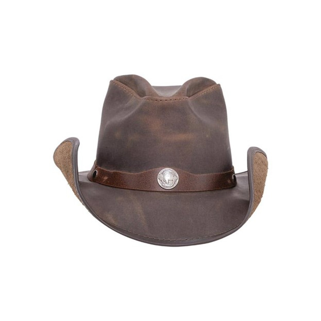 Western - Womens American Leather Cowboy Hat - Chocolate Brown