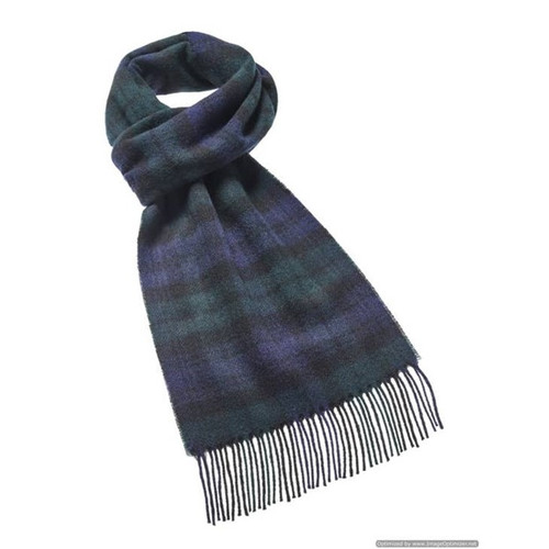 Black Watch Tartan Scarf - 100% Merino Lambswool