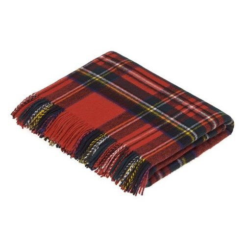 Royal Stewart Tartan Plaid Merino Lambswool Throw Blanket