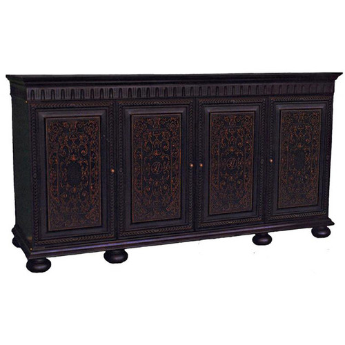 Etched Ebonized Maple Sideboard