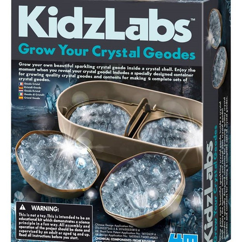 4M KidzLabs Grow Your Crystal Geodes Kit-STEM Toys, Science