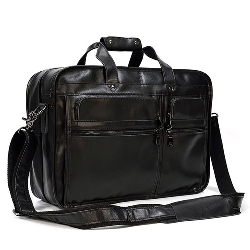Large Capacity Business Travel Genuine Leather Briefcase